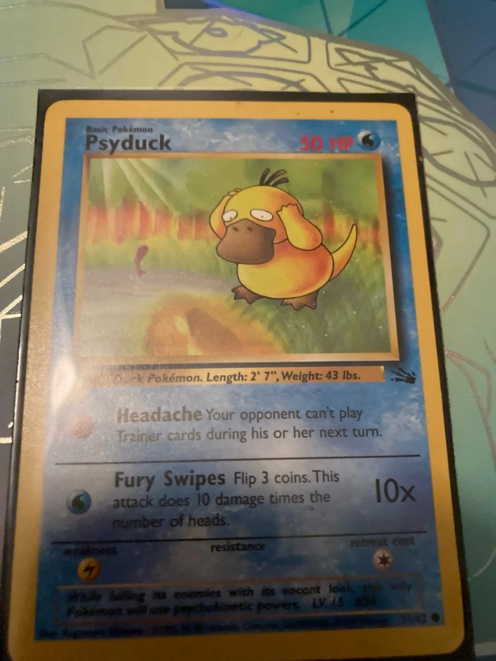 Pokemon Psyduck Card - Blue and Yellow